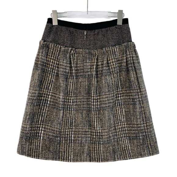 DW0563 Louis Vuitton Brown Mohair Striped Casual Skirt 38 S Size - Picture 1 of 5